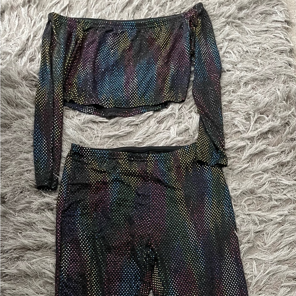 Shein two piece sparkling pant set